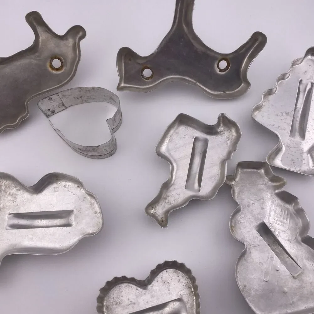 Miscellaneous Group of 8 of Vintage Metal Handled Cookie Cutters Mid-Century, Mo
